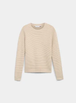 Fine ottoman-knit crew-neck sweater