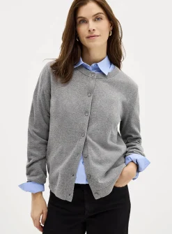 Fine-knit solid essential cardigan