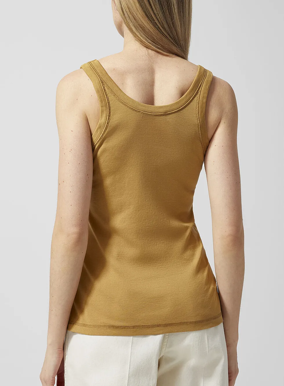 Finely ribbed plain jersey cami