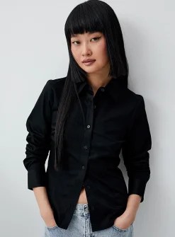 Fitted poplin shirt