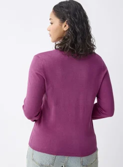 Fitted solid-colour crew-neck sweater