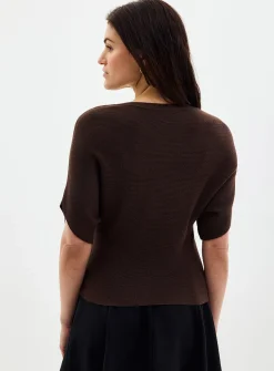 Fitted waist ottoman sweater