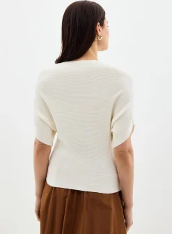 Fitted waist ottoman sweater