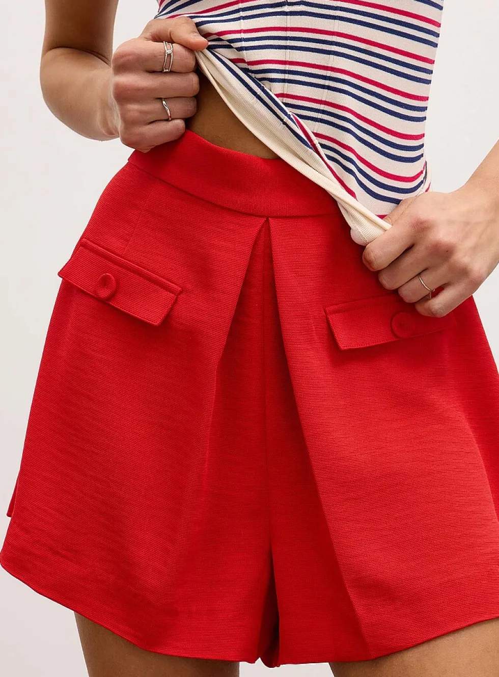 Flap pocket piqué skort