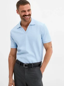 Flat-ribbed Johnny collar polo