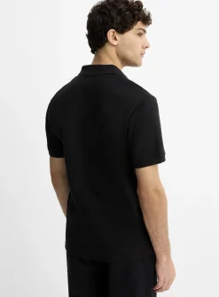 Flat-ribbed Johnny collar polo