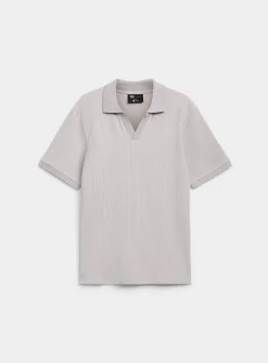 Flat-ribbed Johnny collar polo