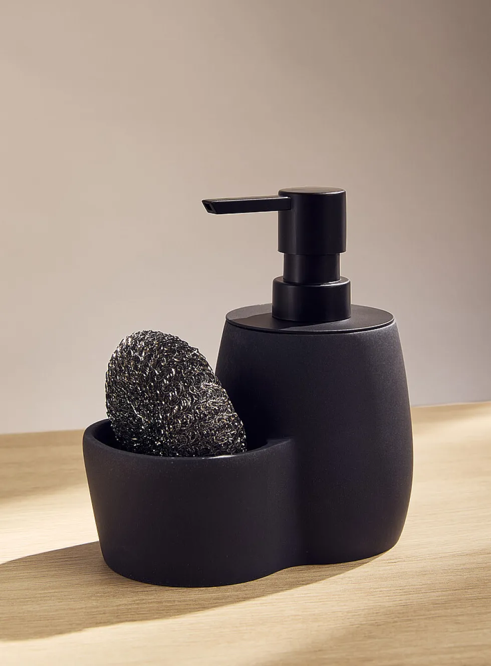 Flecked ceramic soap dispenser