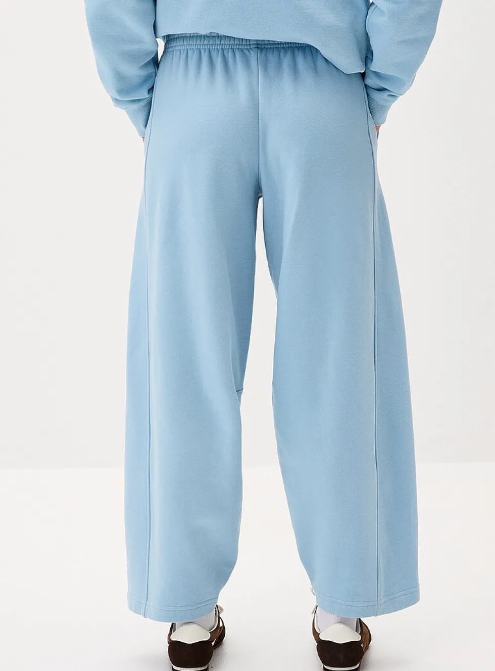 Fleece barrel-leg pant