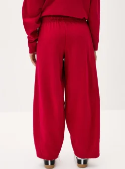 Fleece barrel-leg pant