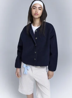 Fleece boxy-fit jacket