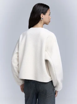 Fleece boxy-fit jacket