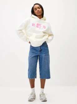 Fleece hibiscus flowers hoodie