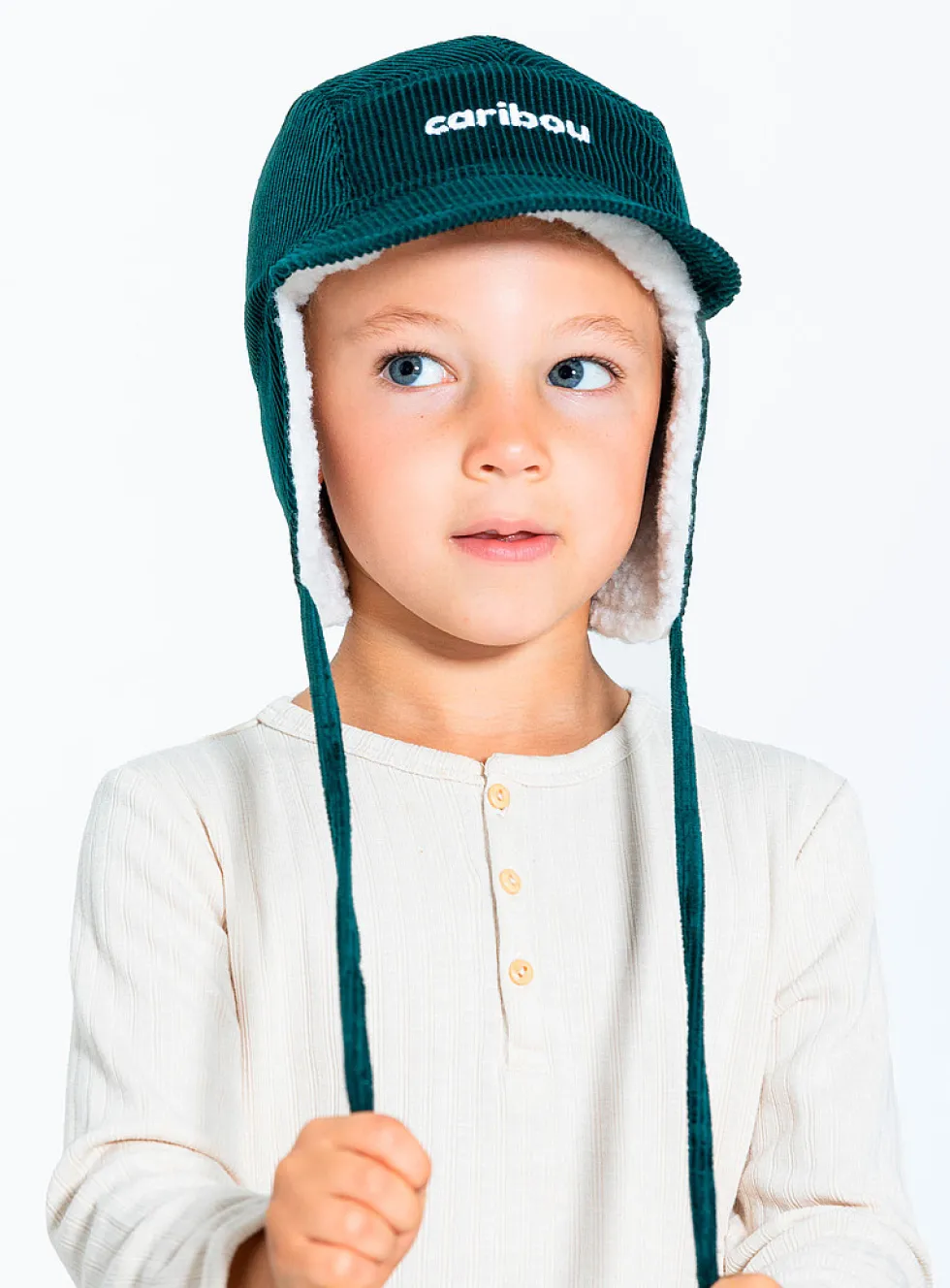 Fleece-lined corduroy trapper cap