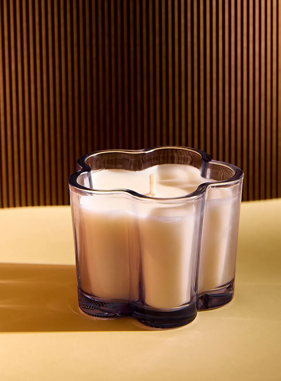 Floral container scented candle