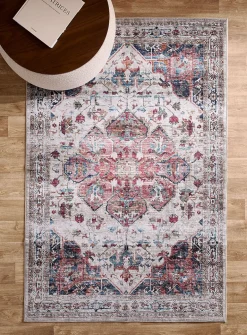 Floral medallion rug