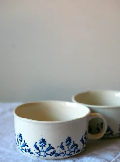 Floral tapestry soup mugs