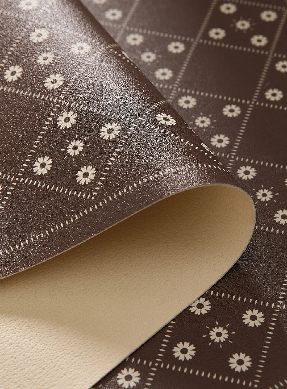 Floral tile pattern vinyl mat