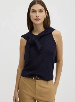 Flowy cable-knit cami