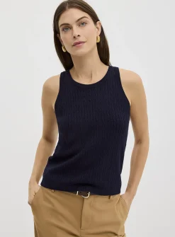 Flowy cable-knit cami