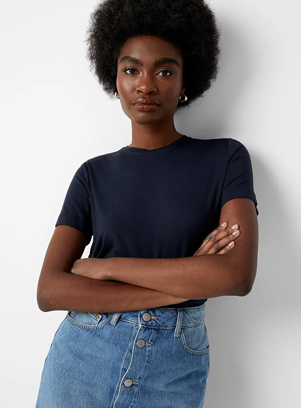 Flowy crew-neck T-shirt