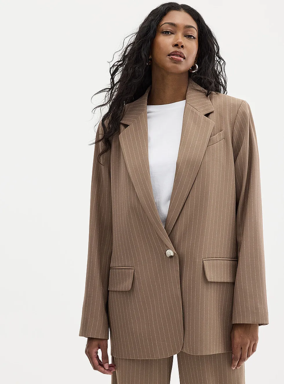 Flowy pinstripe blazer
