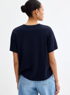 Flowy solid boxy-fit T-shirt