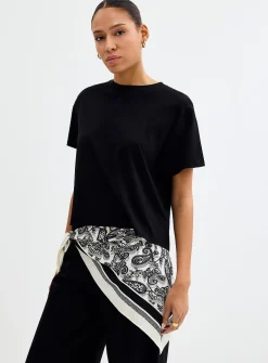 Flowy solid boxy-fit T-shirt