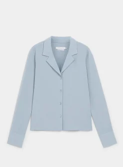 Fluid notched-collar shirt