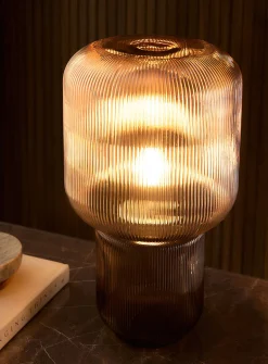Fluted glass table lamp
