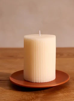 Fluted pillar candle