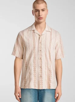 Folk stripe camp shirt
