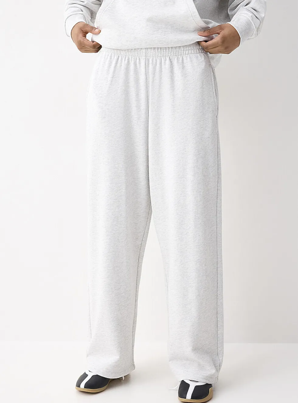 French terry wide-leg pant