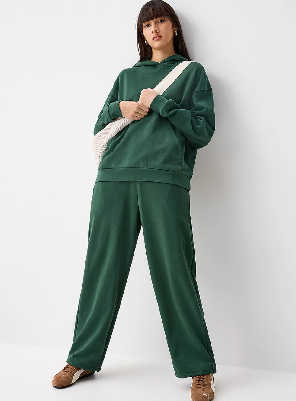 French terry wide-leg pant