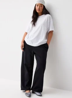 French terry wide-leg pant
