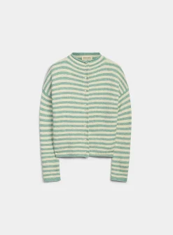 Funnel neck buttoned sweater