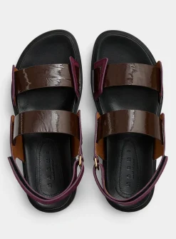 Fussbett lustrous straps prune-coloured sandals