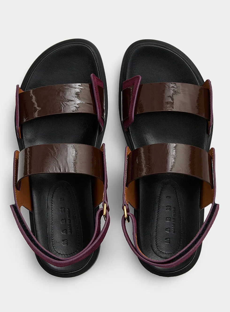 Fussbett lustrous straps prune-coloured sandals