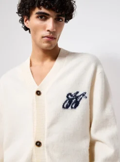 Fuzzy knit cropped cardigan
