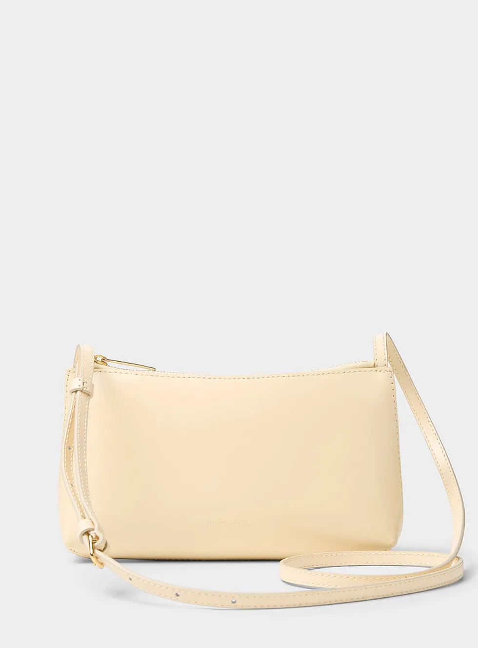 Gaia smooth cream leather crossbody bag