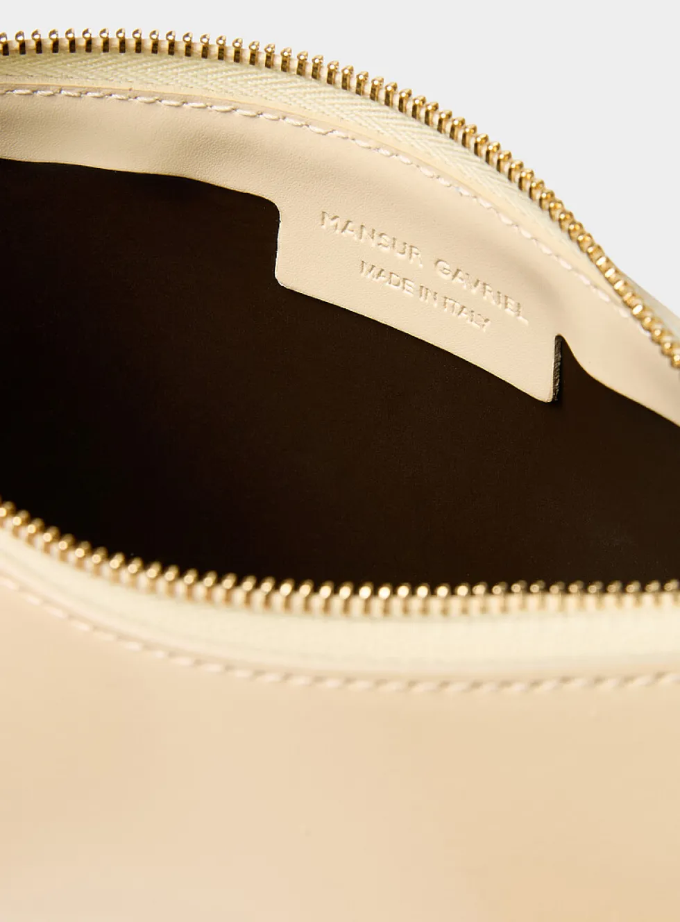 Gaia smooth cream leather crossbody bag
