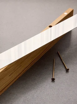 Gallery oak and steel floating shelf