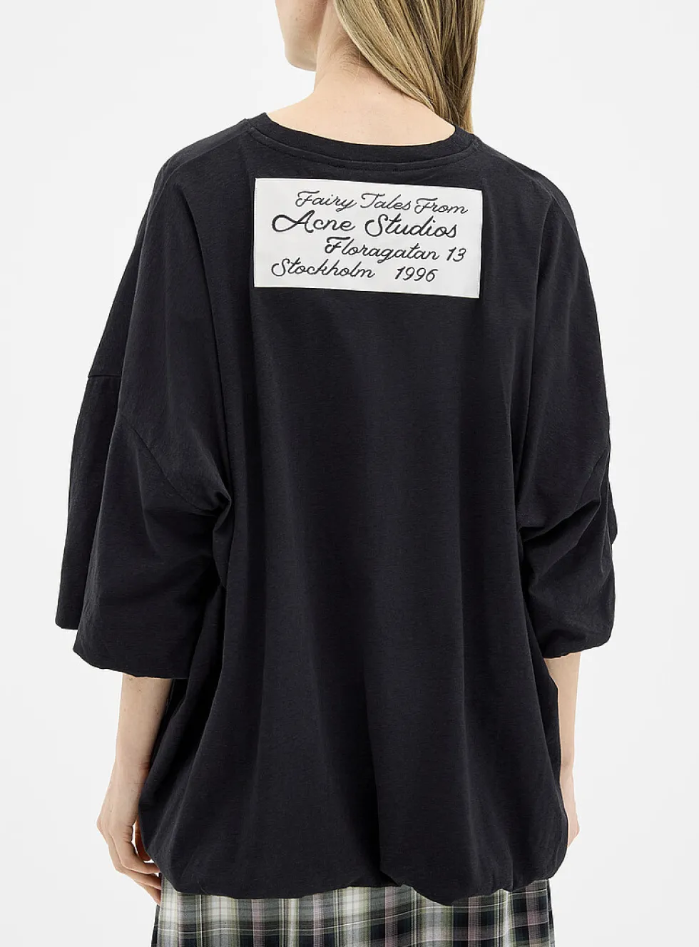 Gathered hem oversized T-shirt