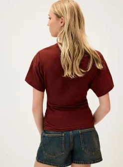 Gathered waist T-shirt