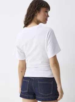 Gathered waist T-shirt