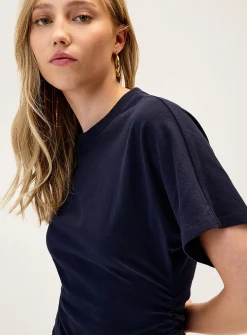 Gathered waist T-shirt