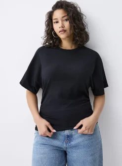 Gathered waist T-shirt