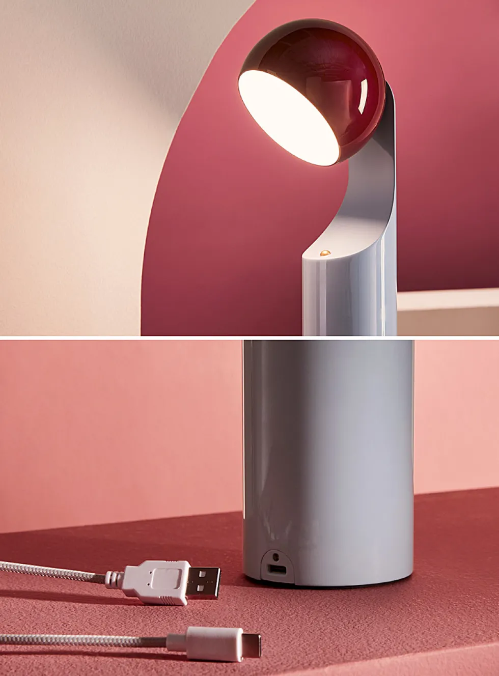 Geometric articulated portable lamp