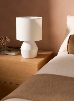 Geometric ceramic table lamp