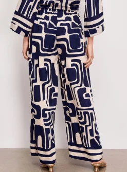 Geometric pattern wide-leg pant